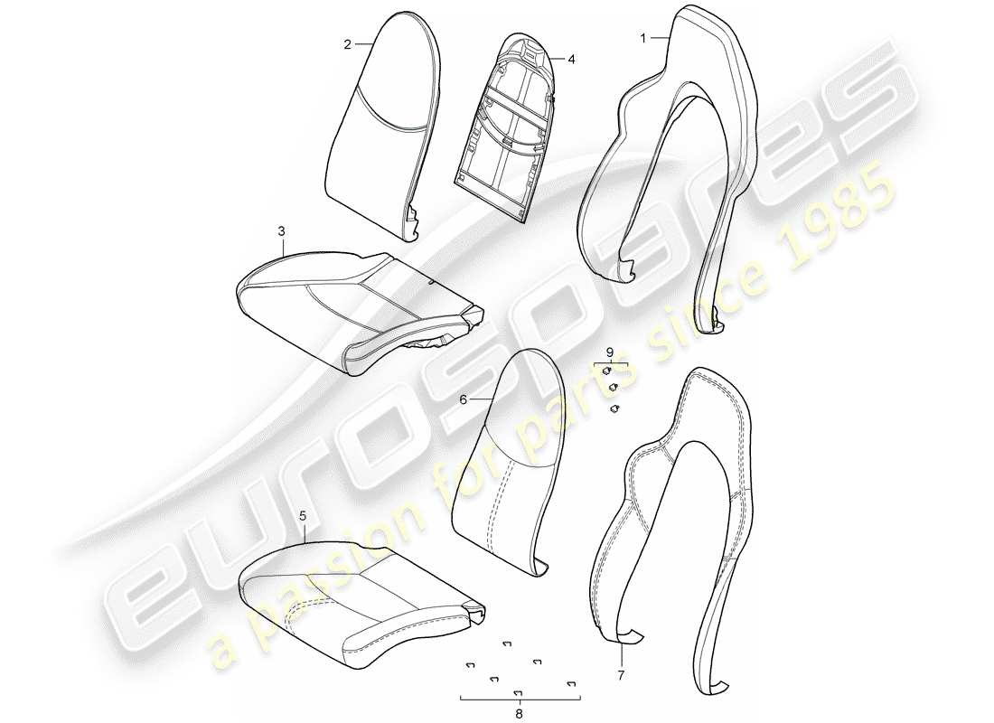 Porsche Boxster 987 (2007) foam part Part Diagram