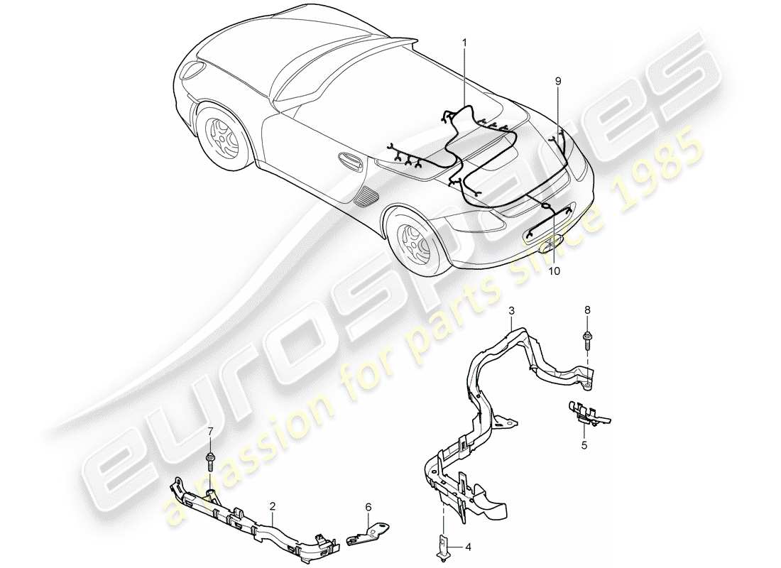 Porsche Boxster 987 (2007) wiring harnesses Part Diagram