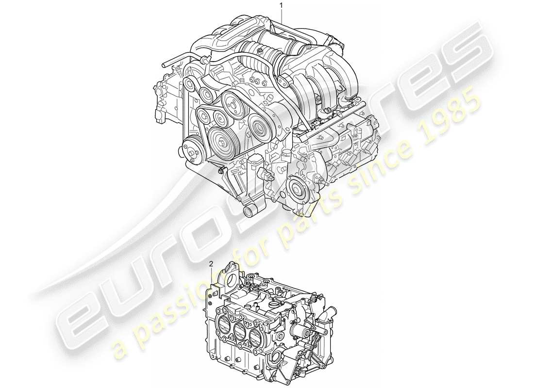 Porsche Boxster 987 (2008) REPLACEMENT ENGINE Part Diagram