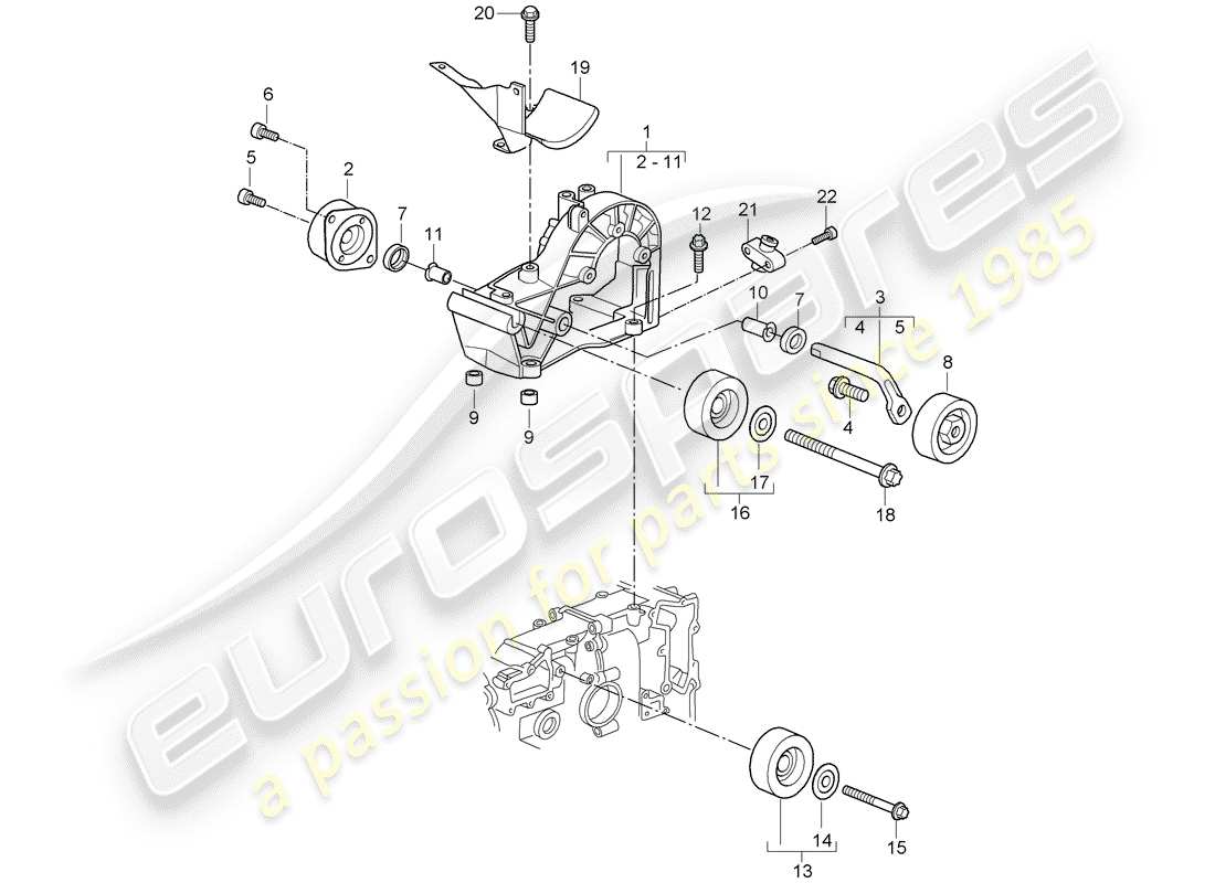 Porsche Boxster 987 (2008) belt tensioner Part Diagram