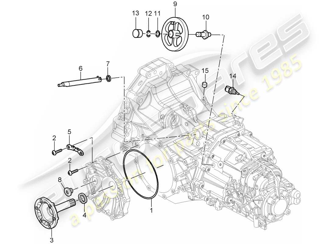 Porsche Boxster 987 (2008) replacement transmission Part Diagram