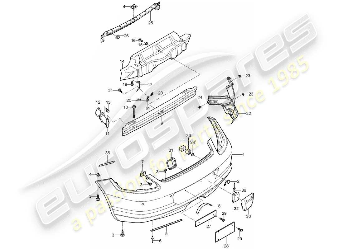 Porsche Boxster 987 (2008) BUMPER Part Diagram