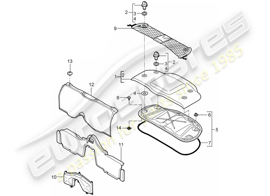 Porsche Boxster 987 (2008) trims Part Diagram