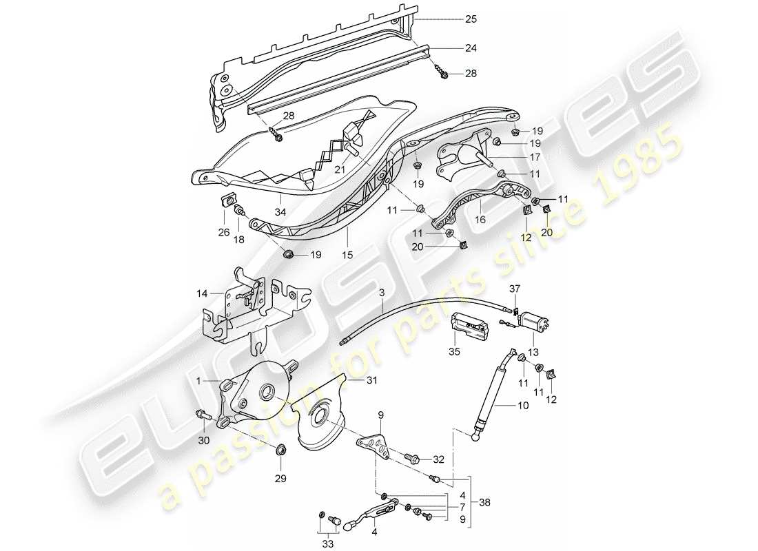 Porsche Boxster 987 (2008) Driving mechanism Part Diagram