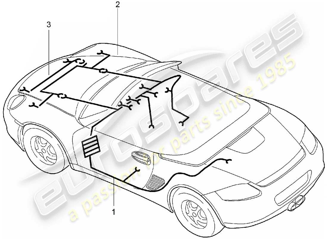 Porsche Boxster 987 (2008) wiring harnesses Part Diagram