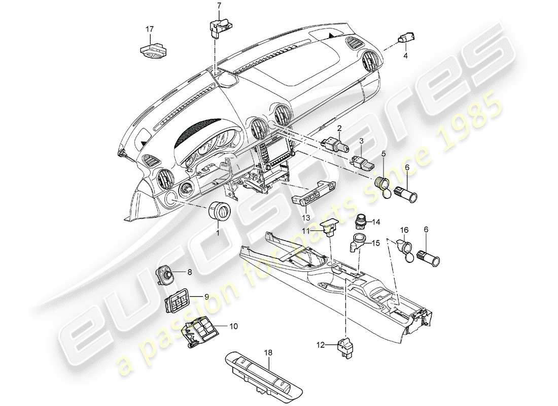 Porsche Boxster 987 (2008) SWITCH Part Diagram