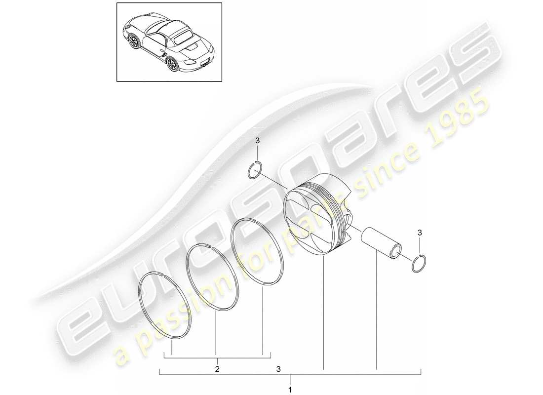 Porsche Boxster 987 (2010) PISTON Part Diagram