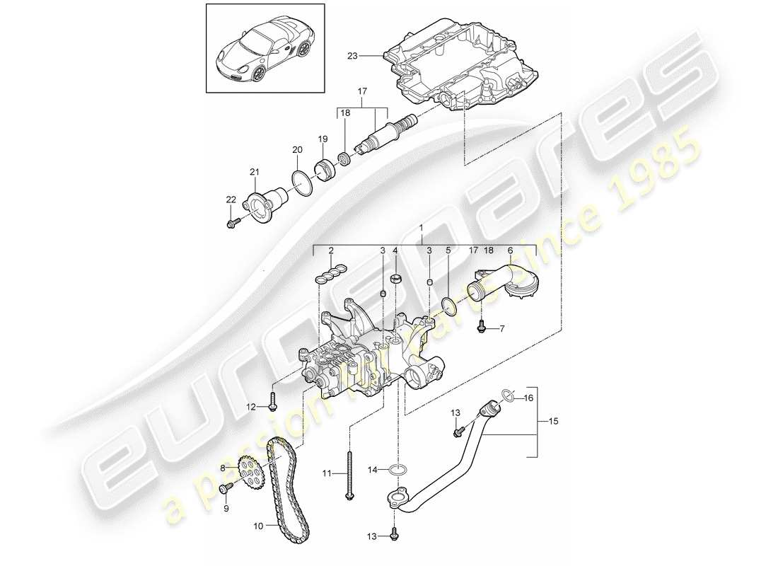 Porsche Boxster 987 (2010) oil pump Part Diagram