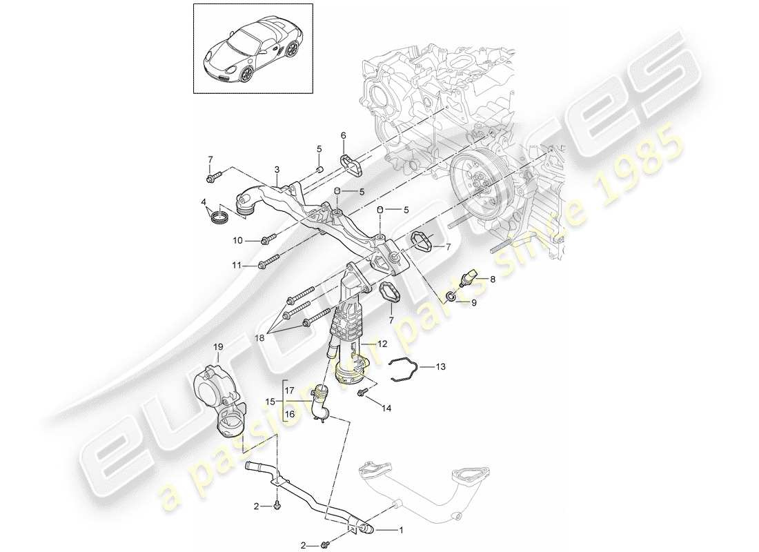 Porsche Boxster 987 (2010) sub-frame Part Diagram