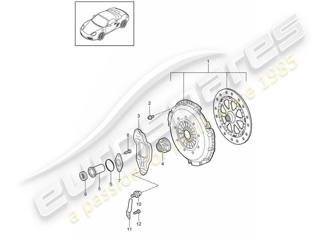 Porsche Boxster 987 (2010) clutch Part Diagram