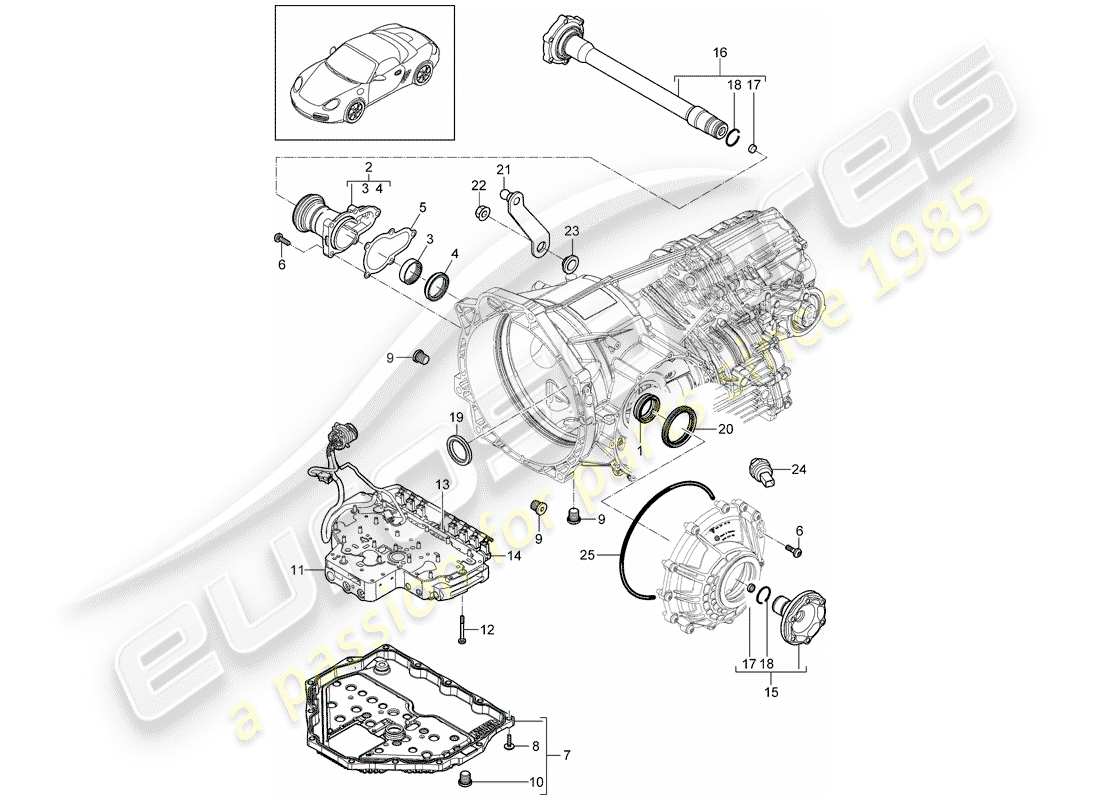 Porsche Boxster 987 (2010) - PDK - Part Diagram