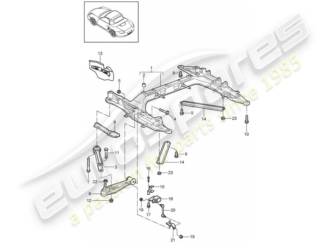 Porsche Boxster 987 (2010) CROSS MEMBER Part Diagram