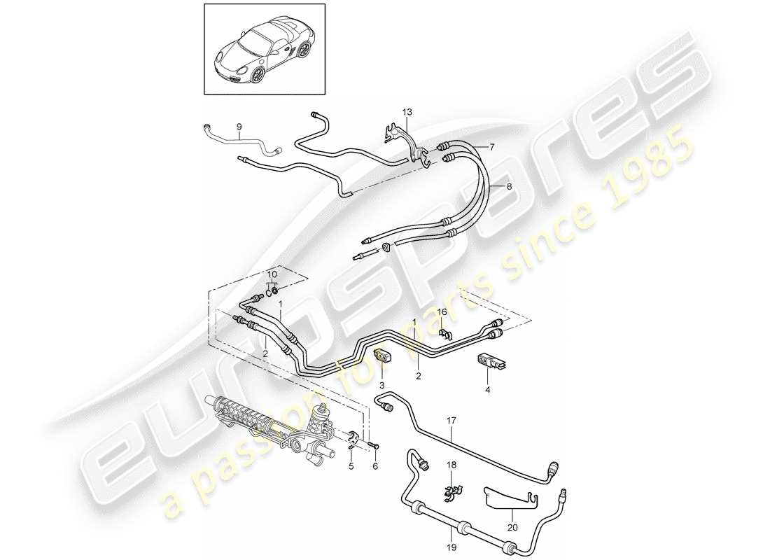Porsche Boxster 987 (2010) POWER STEERING Part Diagram