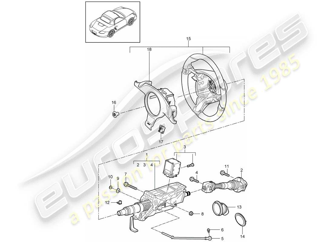 Porsche Boxster 987 (2010) STEERING PROTECTIVE PIPE Part Diagram
