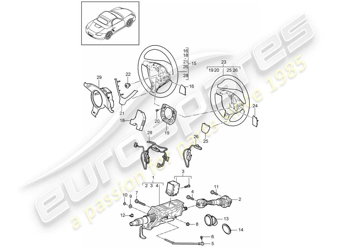 Porsche Boxster 987 (2010) STEERING PROTECTIVE PIPE Part Diagram