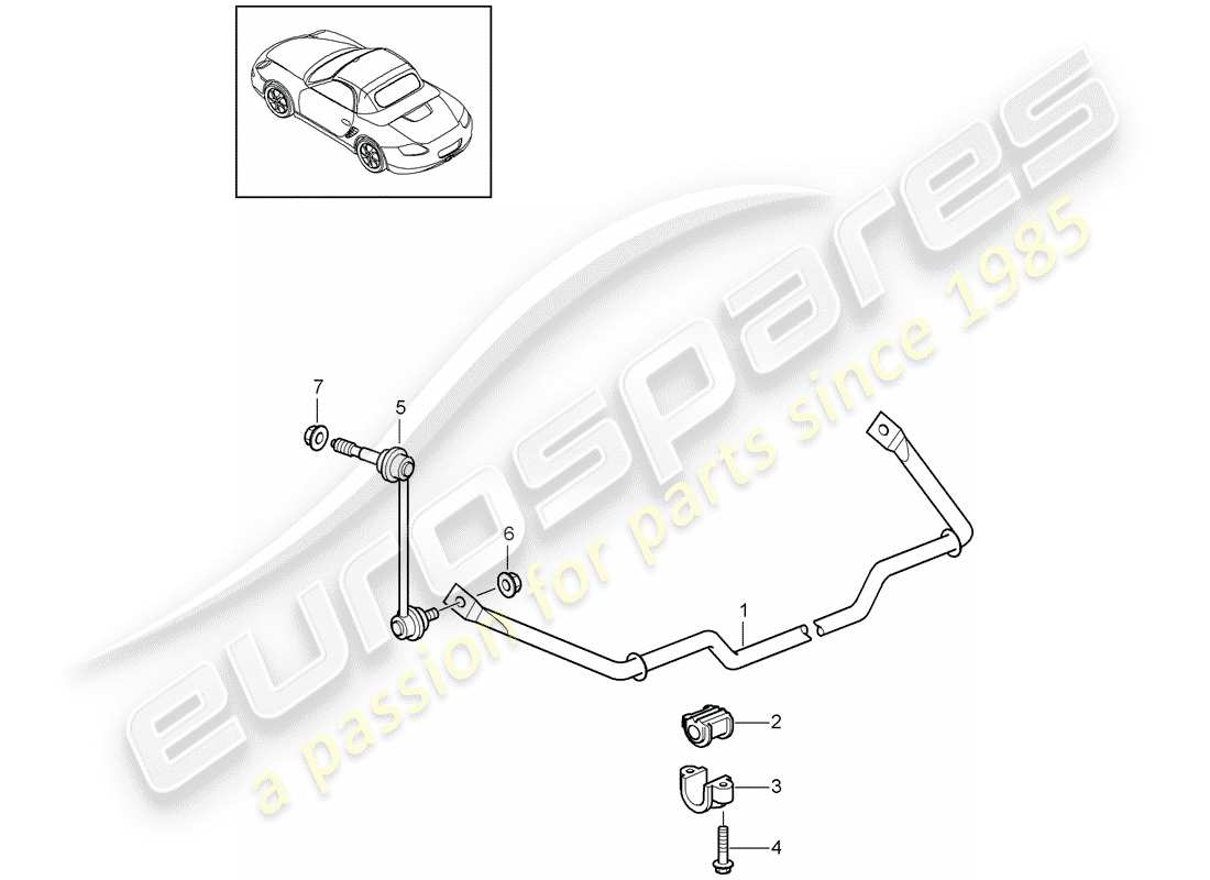 Porsche Boxster 987 (2010) stabilizer Part Diagram