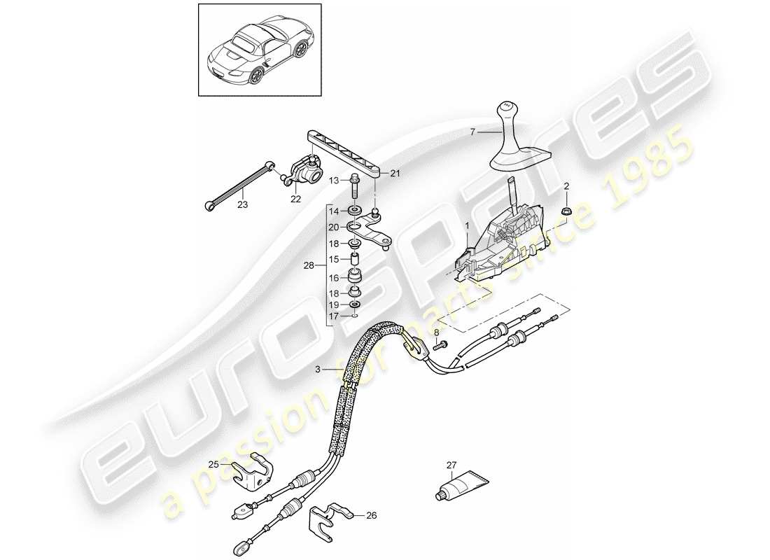 Porsche Boxster 987 (2010) transmission control Part Diagram