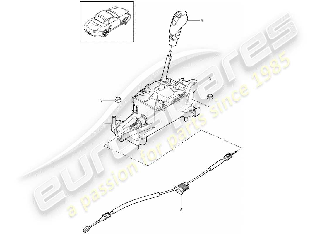 Porsche Boxster 987 (2010) selector lever Part Diagram