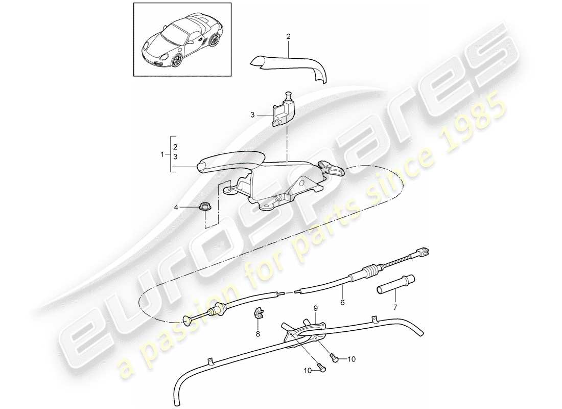 Porsche Boxster 987 (2010) Handbrake Part Diagram
