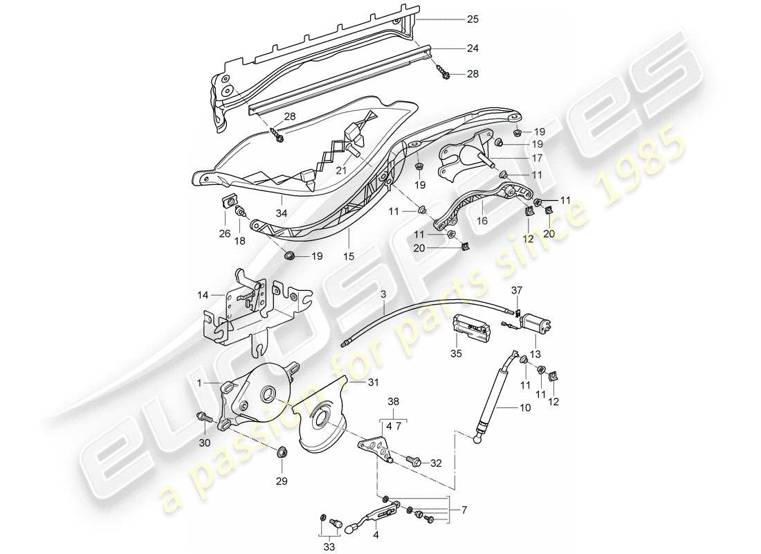 Porsche Boxster 987 (2010) Driving mechanism Part Diagram
