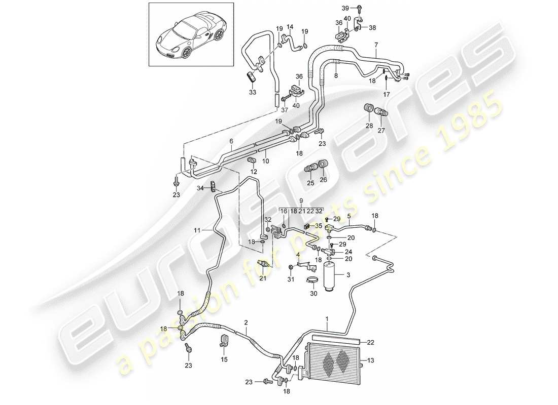 Porsche Boxster 987 (2010) REFRIGERANT CIRCUIT Part Diagram