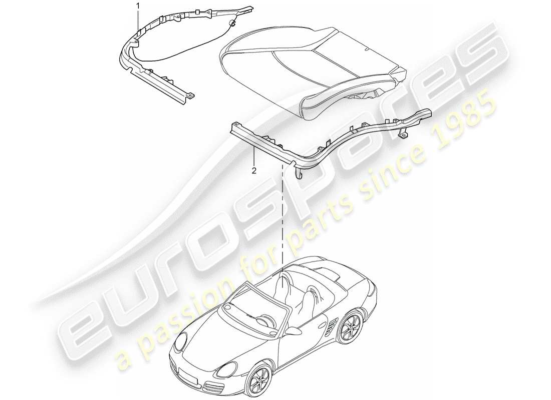 Porsche Boxster 987 (2010) CUSHION CARRIER Part Diagram