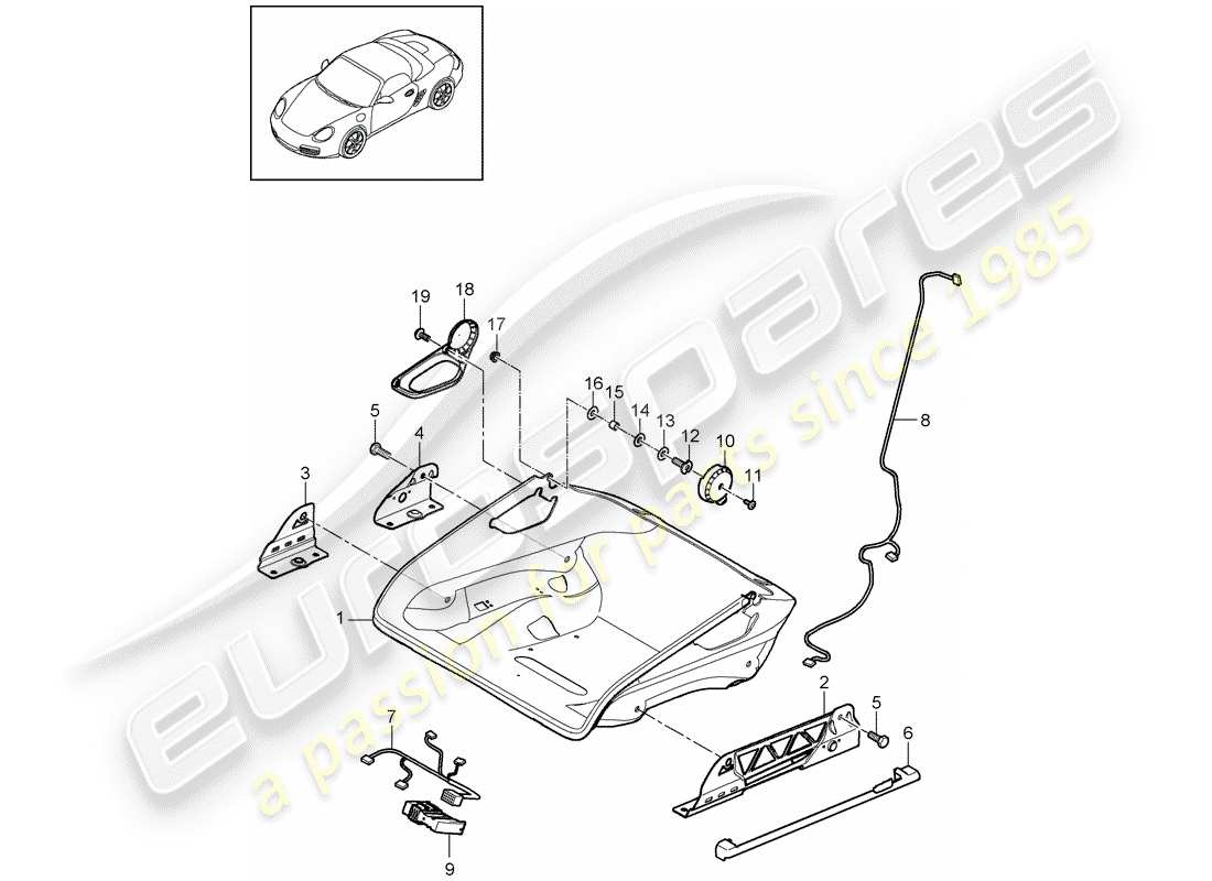 Porsche Boxster 987 (2010) SEAT Part Diagram