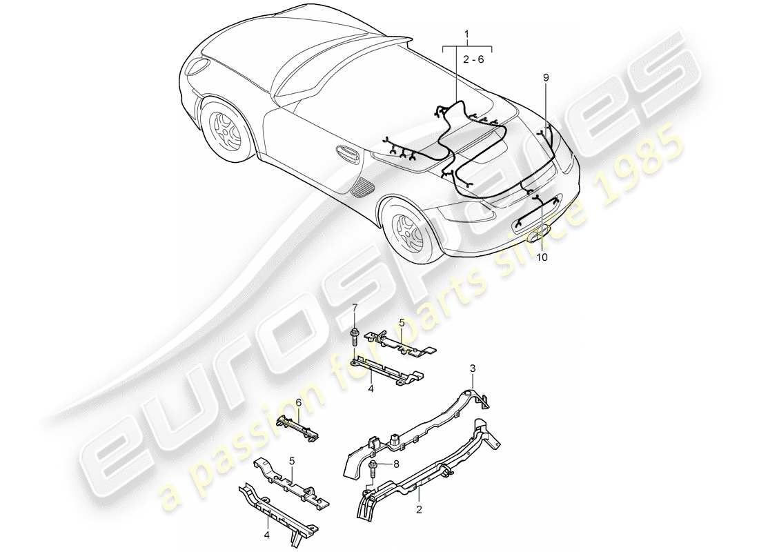 Porsche Boxster 987 (2010) wiring harnesses Part Diagram