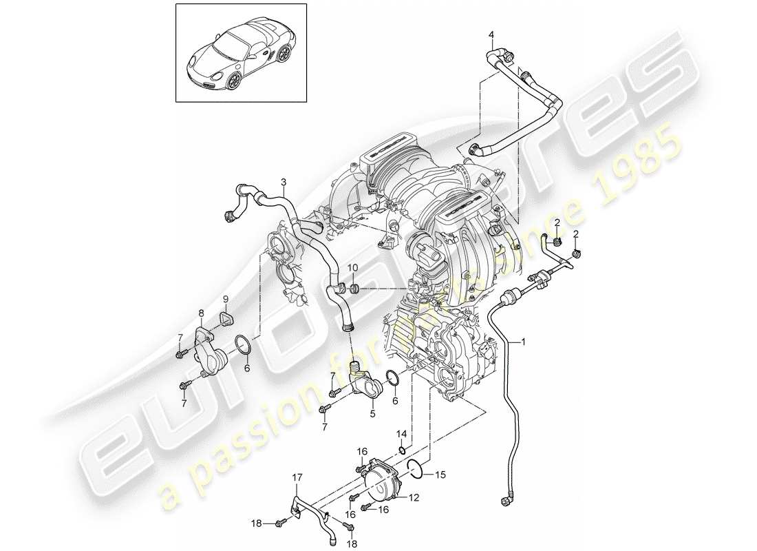 Porsche Boxster 987 (2011) crankcase Part Diagram