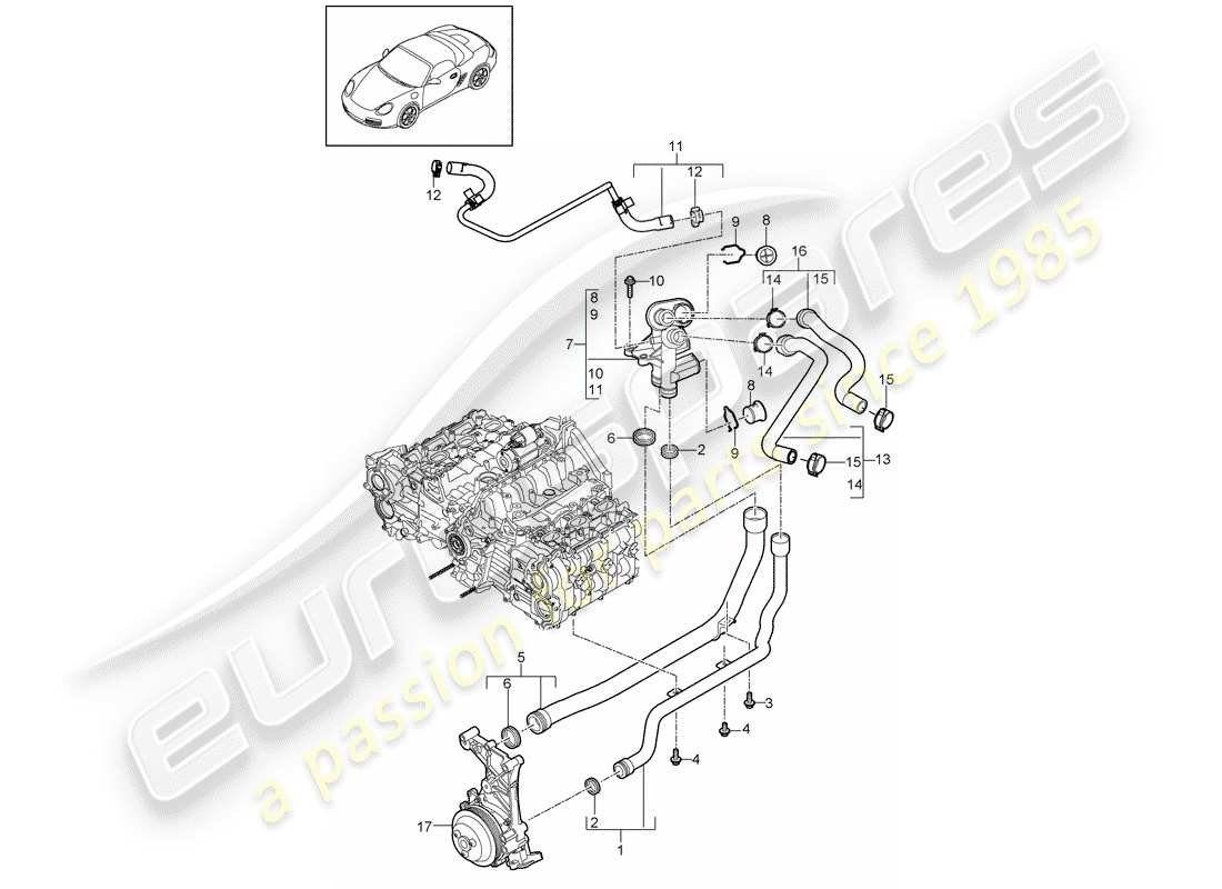 Porsche Boxster 987 (2011) CONNECTION Part Diagram