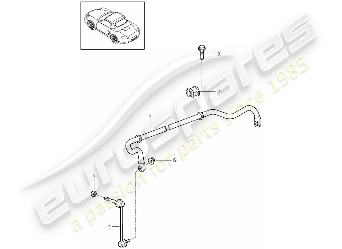 Porsche Boxster 987 (2011) stabilizer Part Diagram