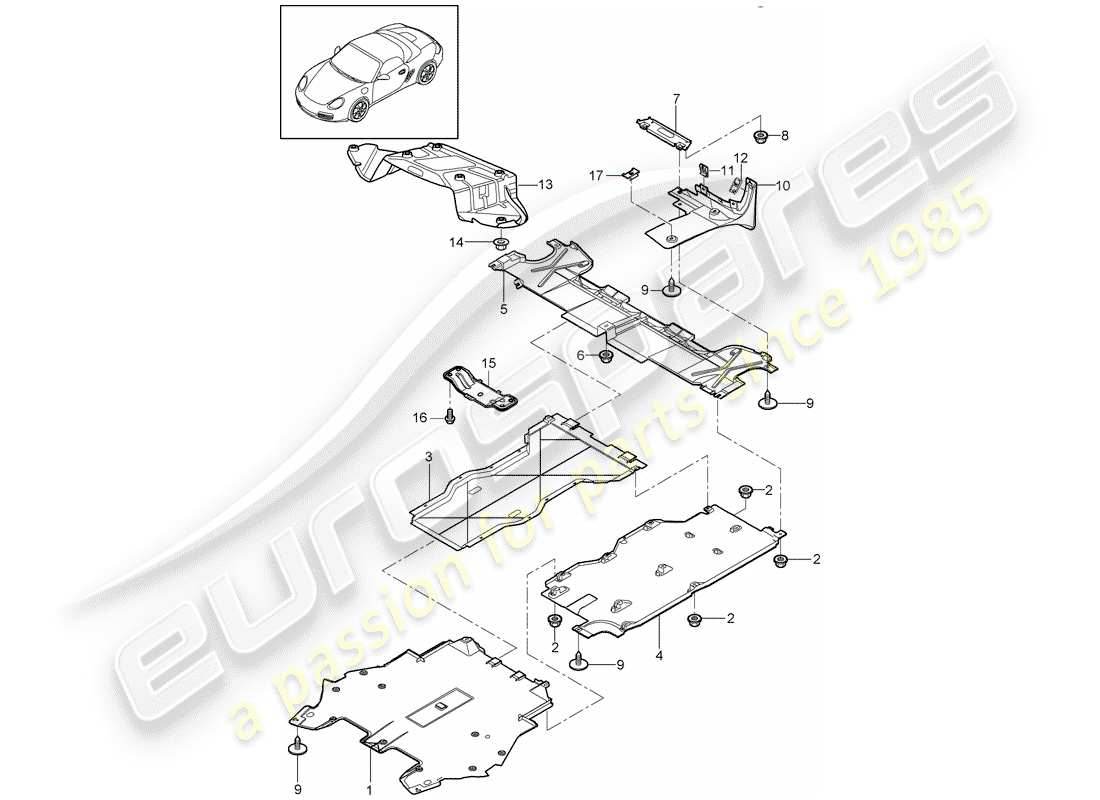 Porsche Boxster 987 (2011) trims Part Diagram
