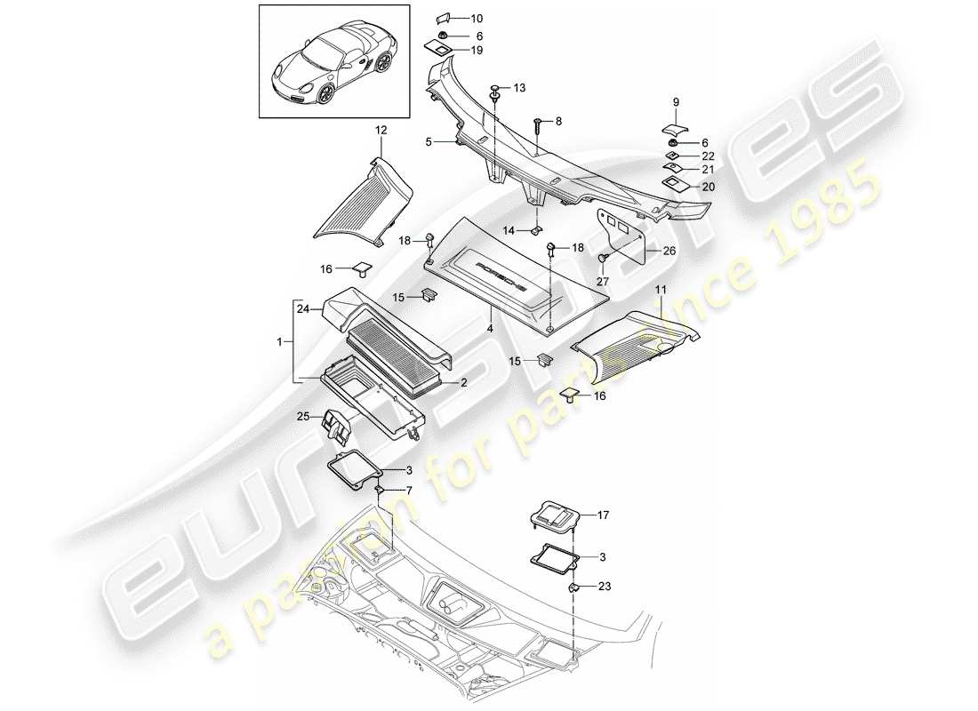 Porsche Boxster 987 (2011) PARTICULATE FILTER Part Diagram