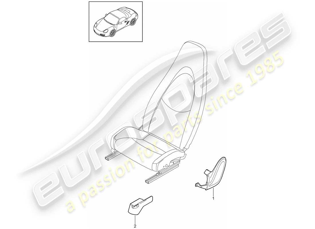 Porsche Boxster 987 (2011) FRONT SEAT Part Diagram