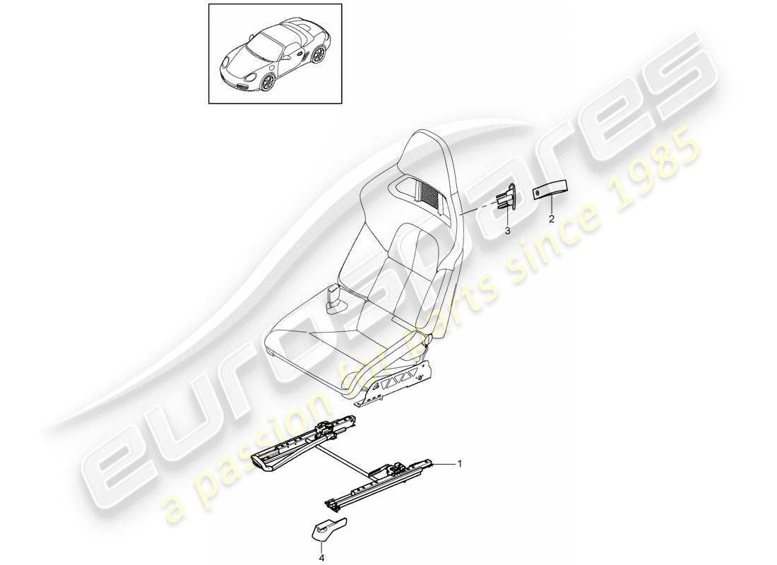 Porsche Boxster 987 (2011) SEAT Part Diagram