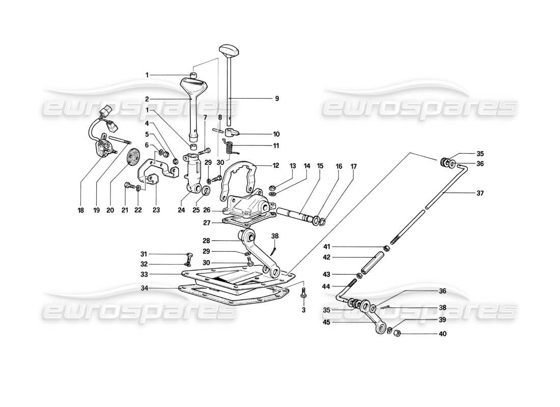 Ferrari 412 (Mechanical) Outside Gearbox Controls - 412 A. Parts Diagram