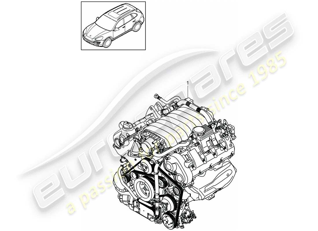 Porsche Cayenne E2 (2015) REPLACEMENT ENGINE Part Diagram