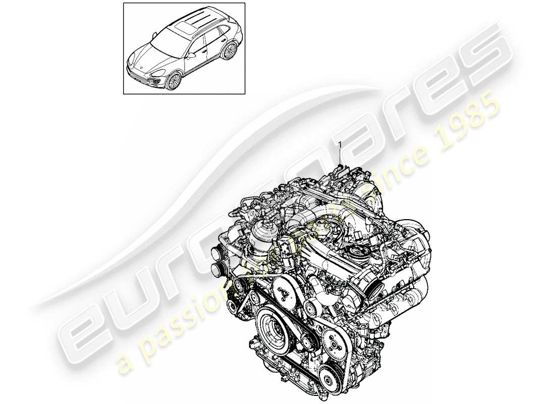 Porsche Cayenne E2 (2015) REPLACEMENT ENGINE Part Diagram