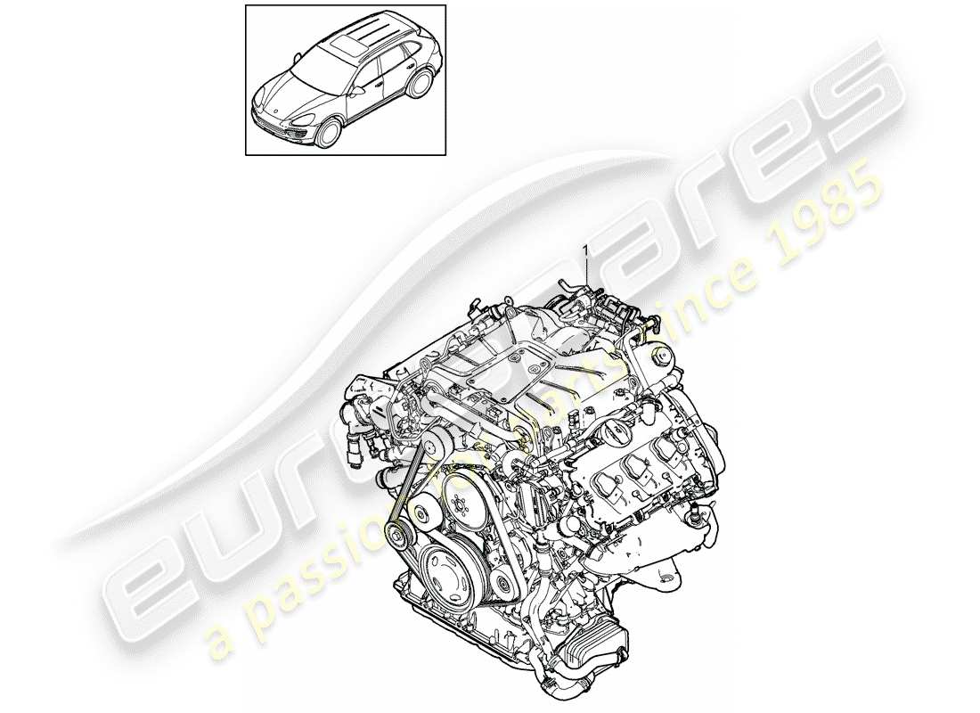 Porsche Cayenne E2 (2015) REPLACEMENT ENGINE Part Diagram