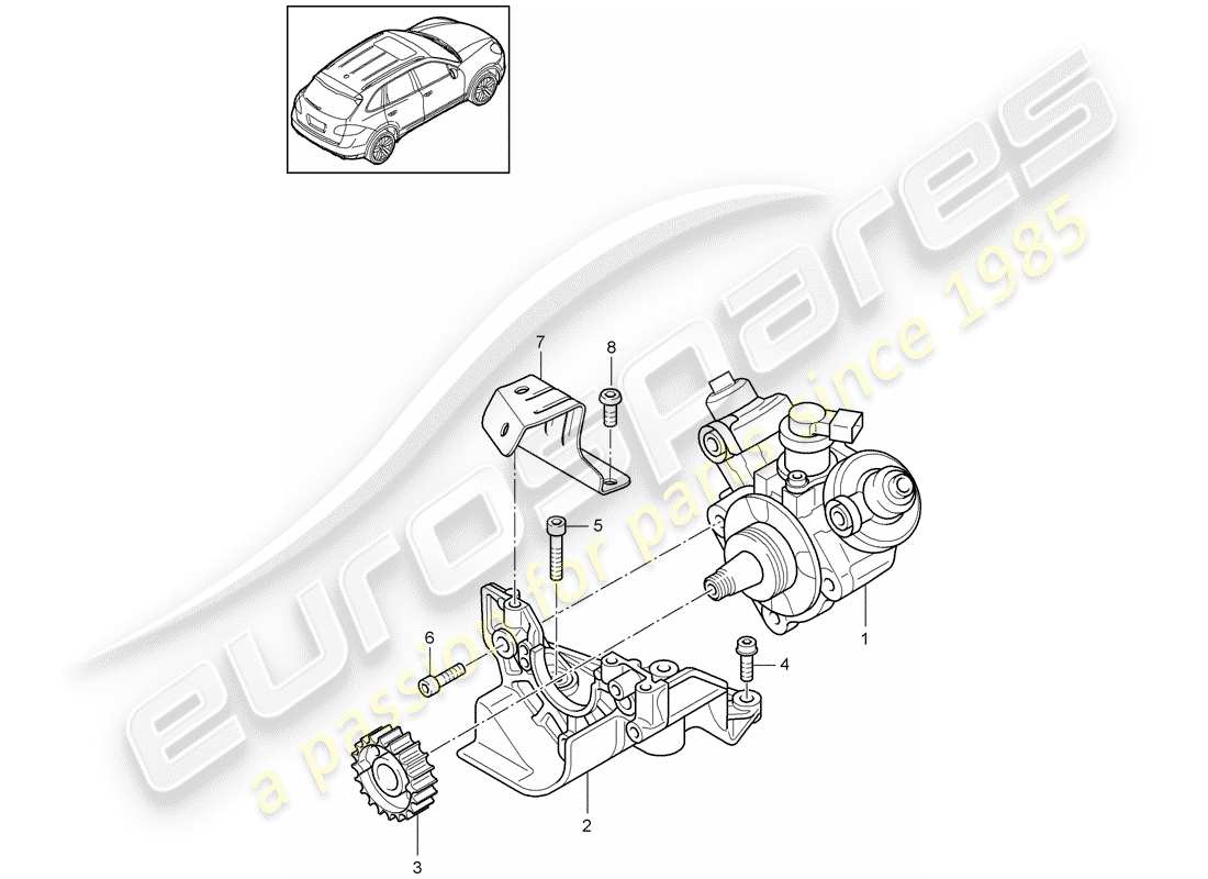 Porsche Cayenne E2 (2015) high pressure pump Part Diagram