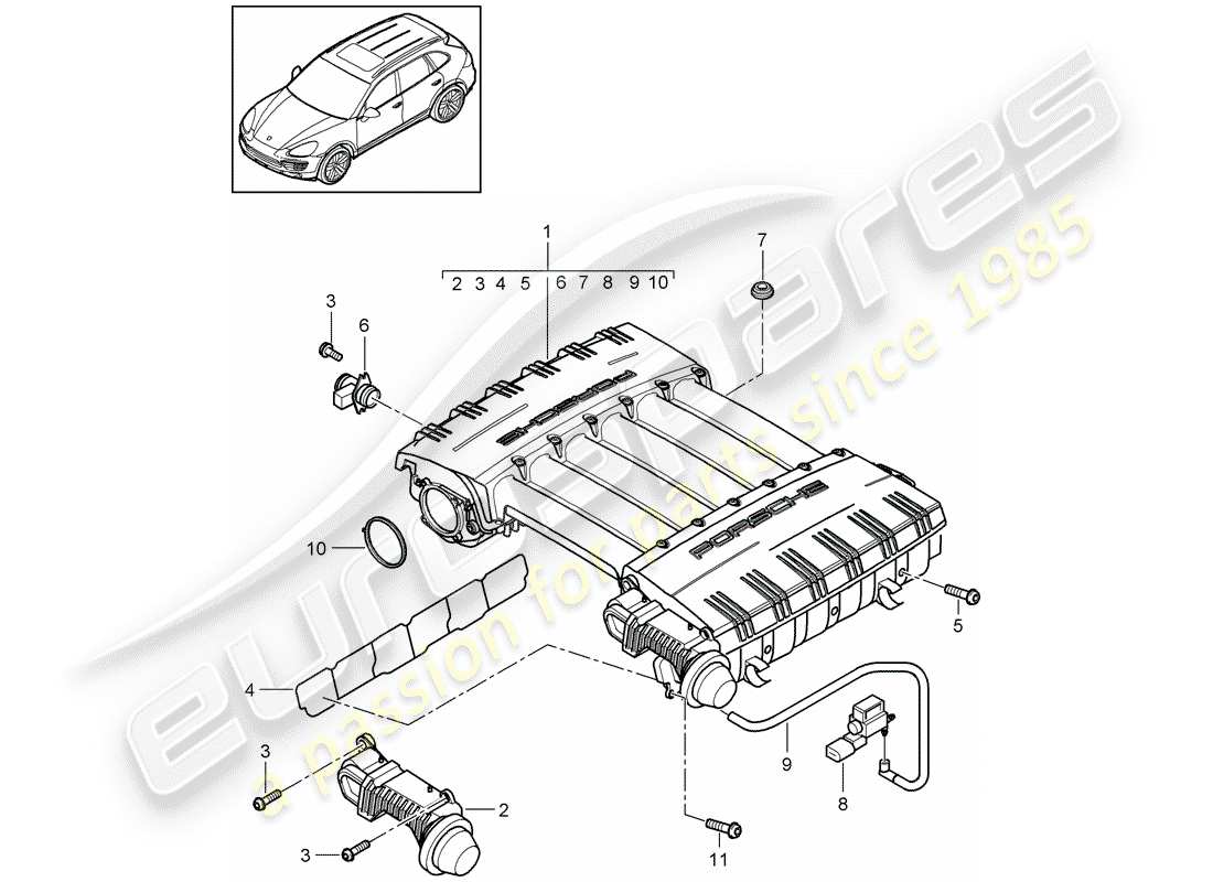 Porsche Cayenne E2 (2015) INTAKE MANIFOLD Part Diagram