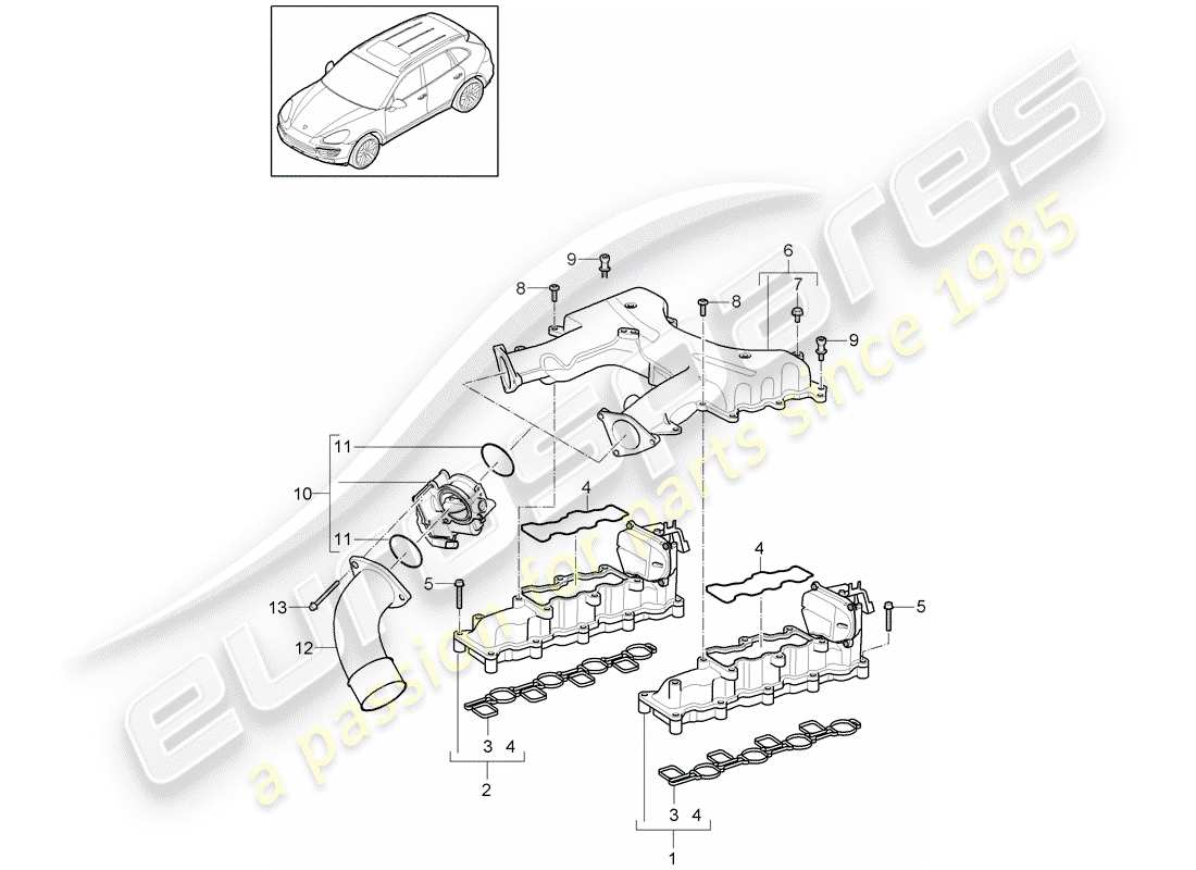 Porsche Cayenne E2 (2015) INTAKE MANIFOLD Part Diagram