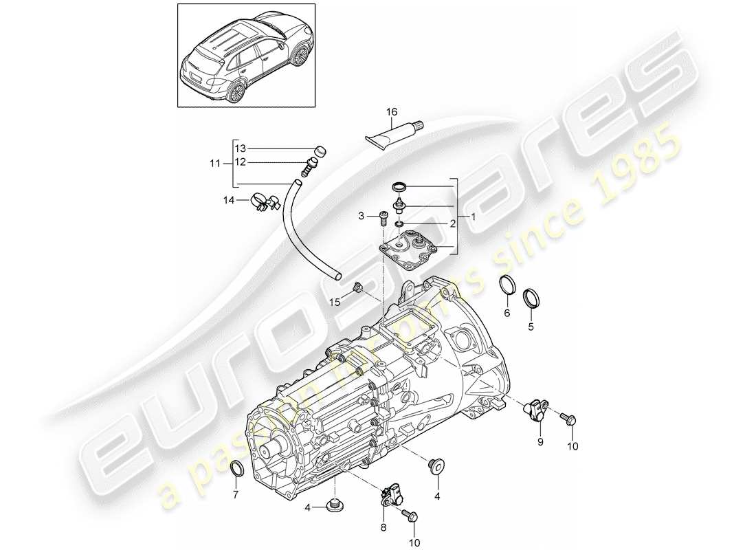 Porsche Cayenne E2 (2015) replacement transmission Part Diagram