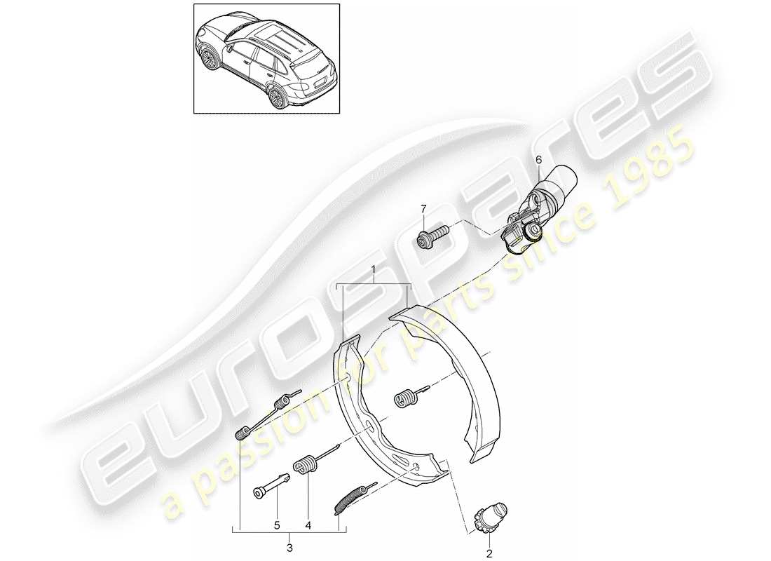 Porsche Cayenne E2 (2015) PARKING BRAKE Part Diagram
