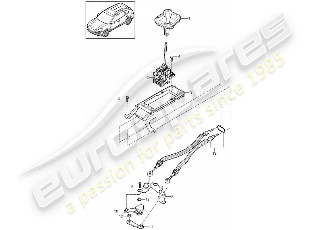 Porsche Cayenne E2 (2015) transmission control Part Diagram