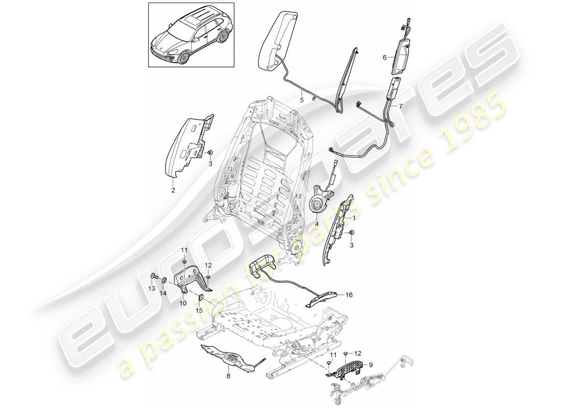 Porsche Cayenne E2 (2015) SEAT WIDTH ADJUSTMENT Part Diagram