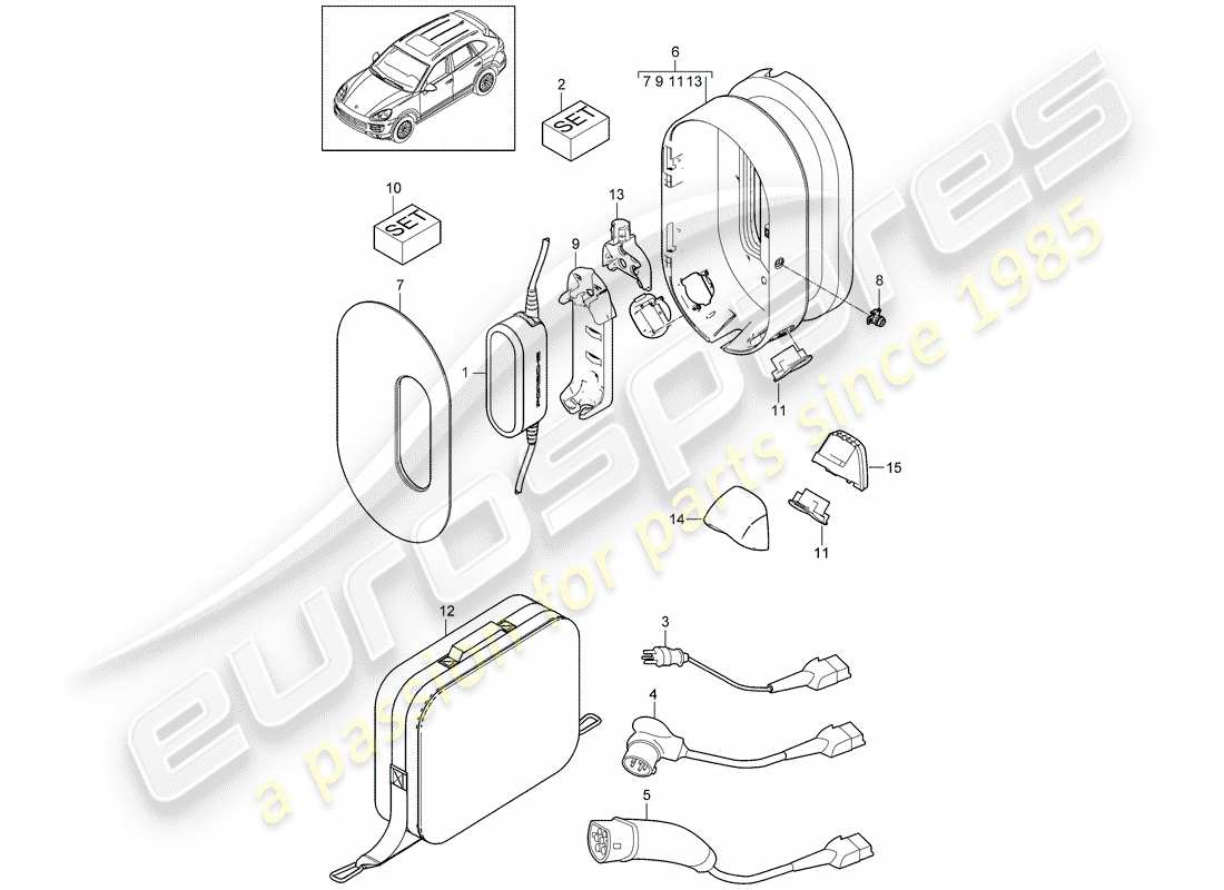 Porsche Cayenne E2 (2015) ELECTRONIC UNIT Part Diagram