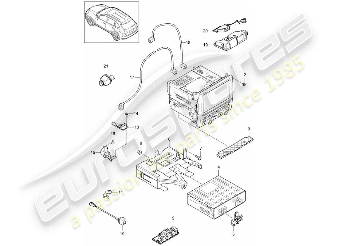 Porsche Cayenne E2 (2015) NAVIGATION SYSTEM Part Diagram