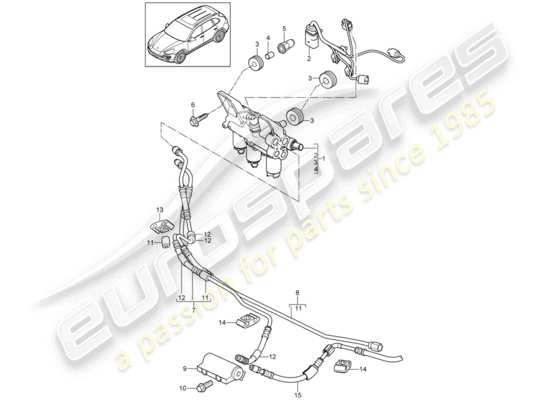 a part diagram from the Porsche Cayenne E2 (2015) parts catalogue