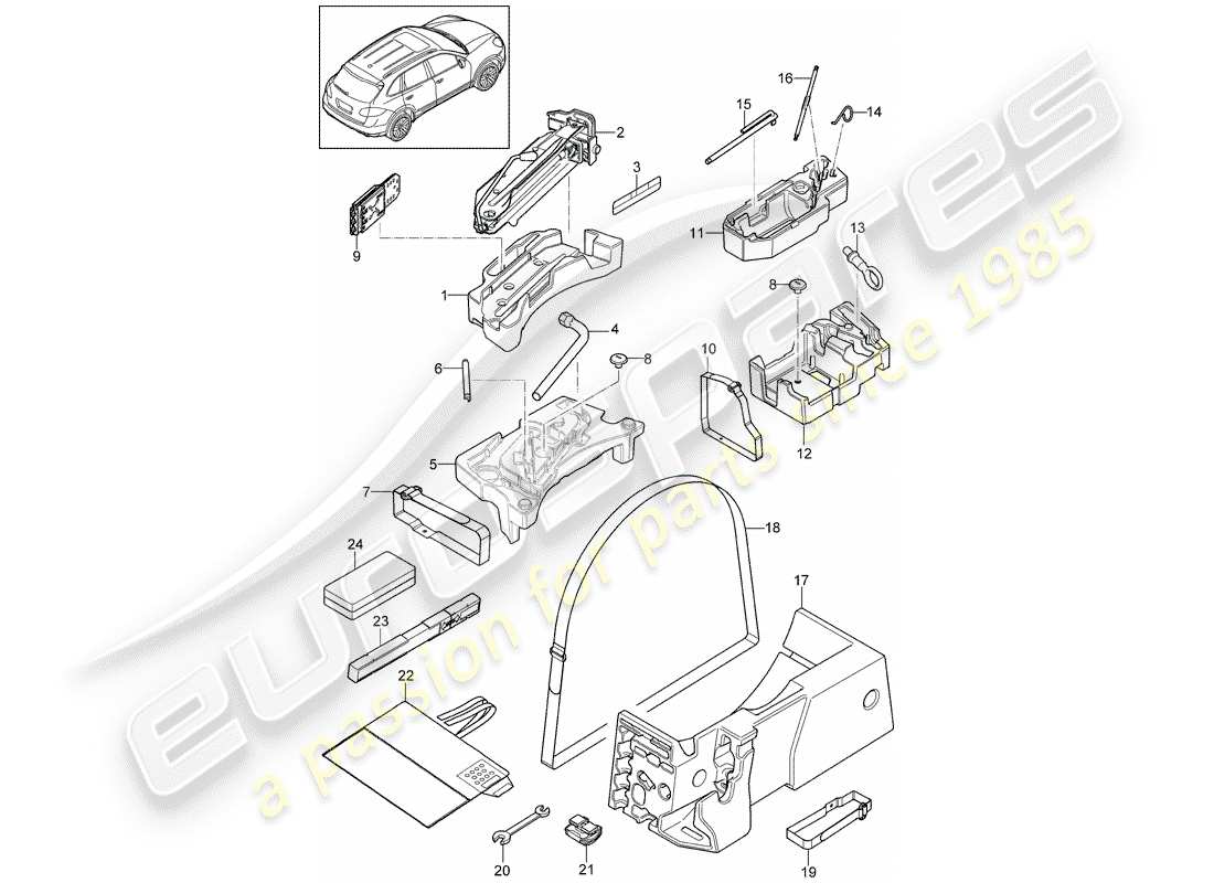 Porsche Cayenne E2 (2018) TOOL Part Diagram